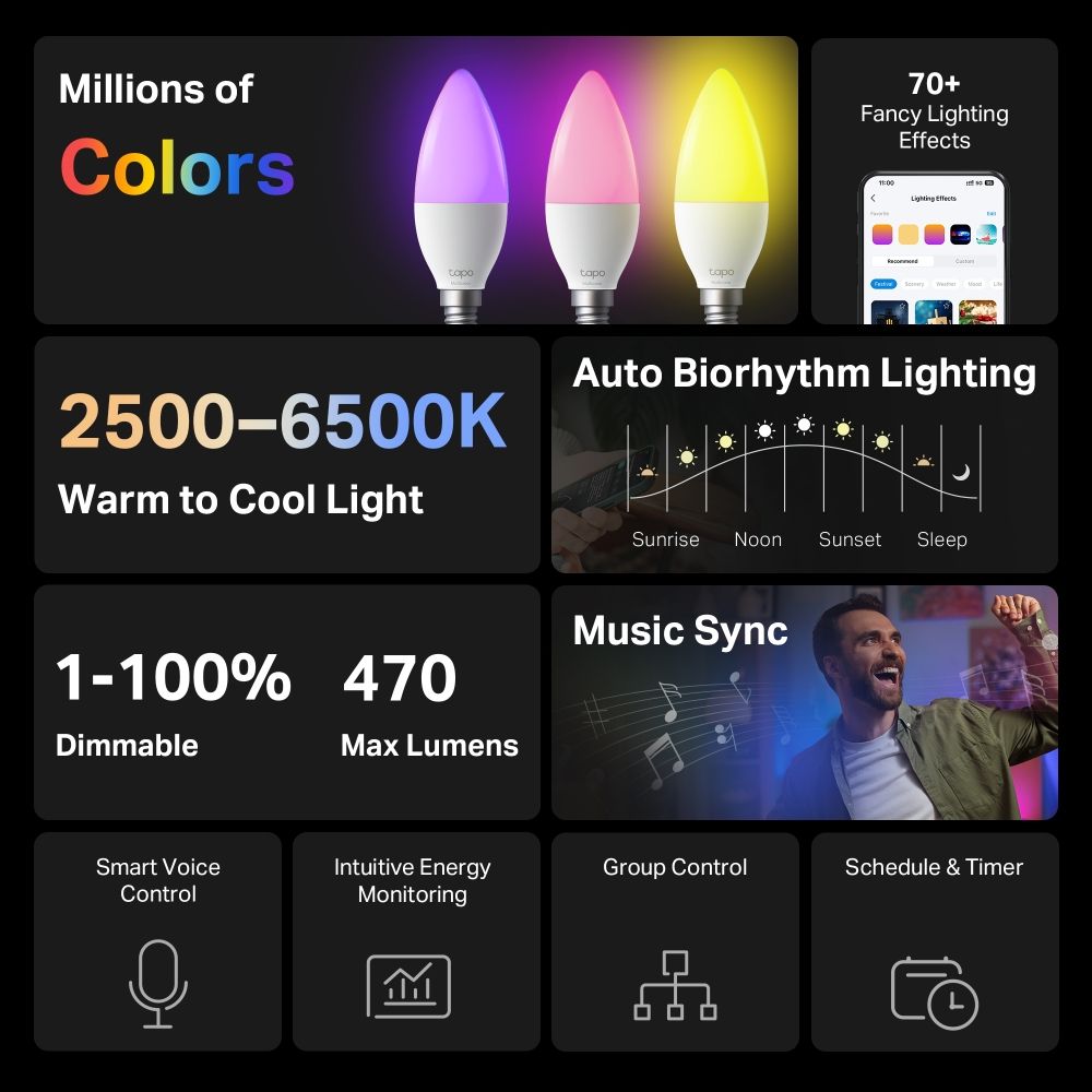 TP-Link Tapo L430C Smart Light Bulb Multicolor (2-Pack)
