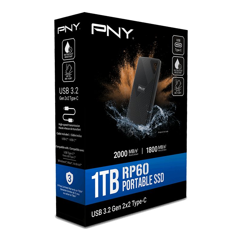 PNY 1TB USB3.2 Type-C RP60 Black