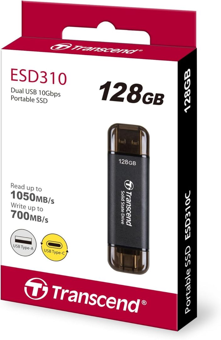 Transcend 128GB USB3.0/USB Type-C ESD310C Black
