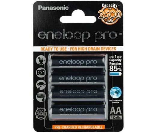 Panasonic Eneloop Pro 2500mAh AA Ni-MH akkumulátor 4db/csomag