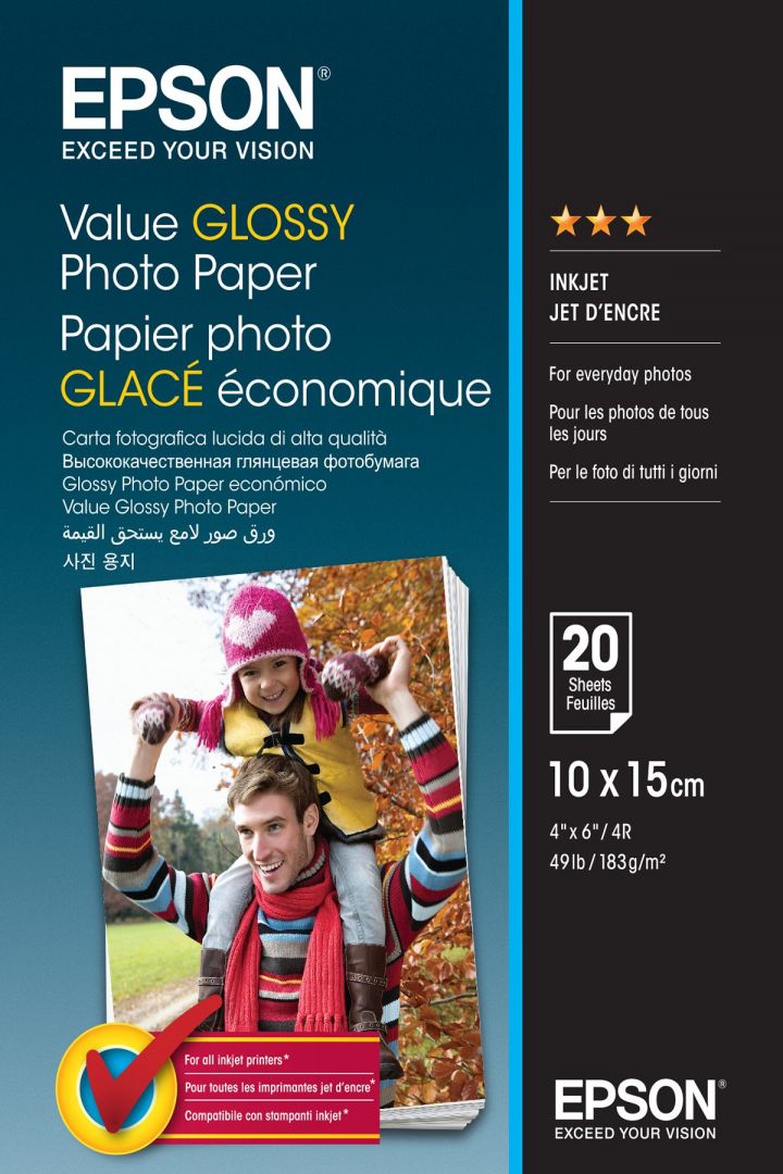 Epson Value 183g 10x15cm 20db Fényes Fotópapír