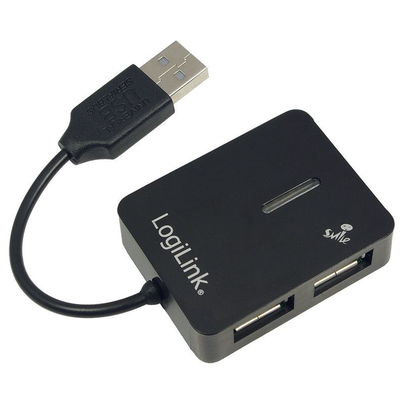 Logilink Smile USB 2.0 hub 4-port Black