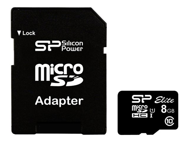 Silicon Power 8GB microSDHC Elite Class 10 UHS-I + adapterrel